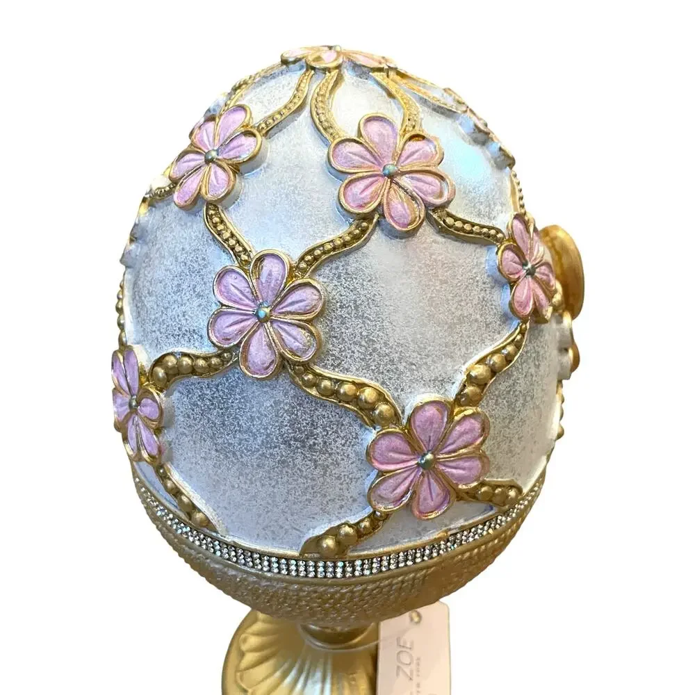 Rachel Zoe Easter Jeweled Rhinestone Embellished 3D Butterfly Pedestal Egg New